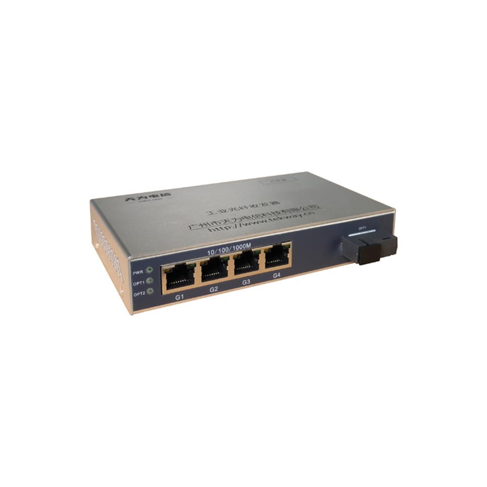 千兆1光4电户外型光纤收发器/交换机