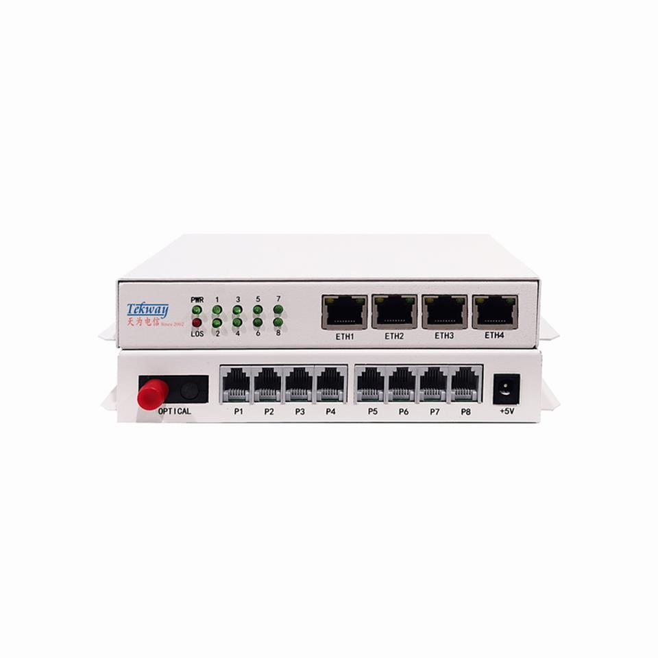 8路电话+4路千兆网口光端机